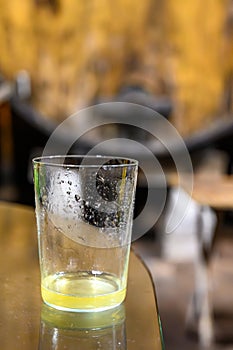 Tasting of traditional natural Asturian cider made fromÂ fermented apples in barrels for several months should be poured from